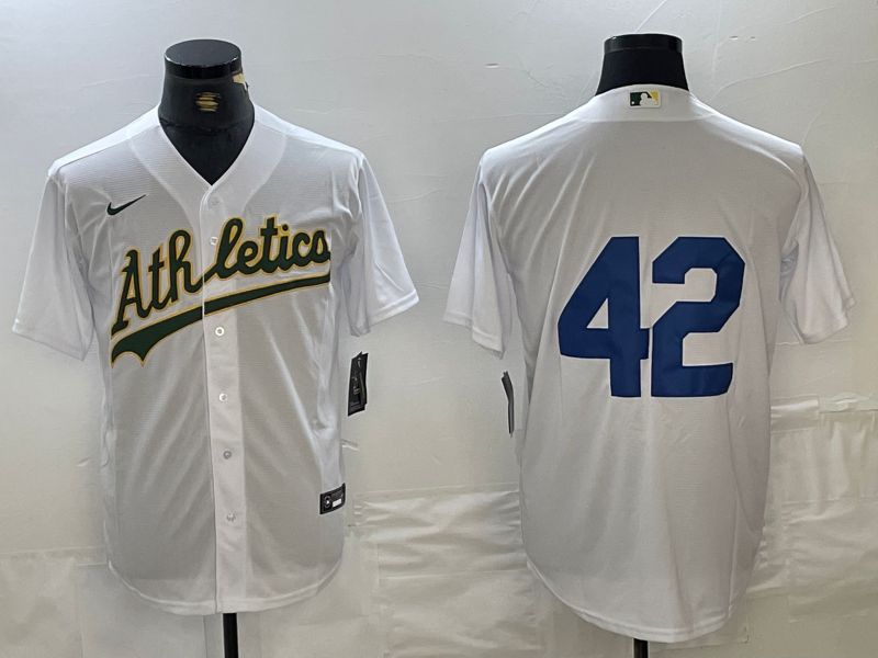 Men Oakland Athletics #42 No Name White 2024 Nike Game MLB Jersey->argentina jersey->Soccer Country Jersey
